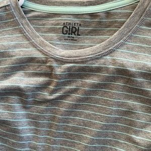 Athlete girl striped long sleeve top